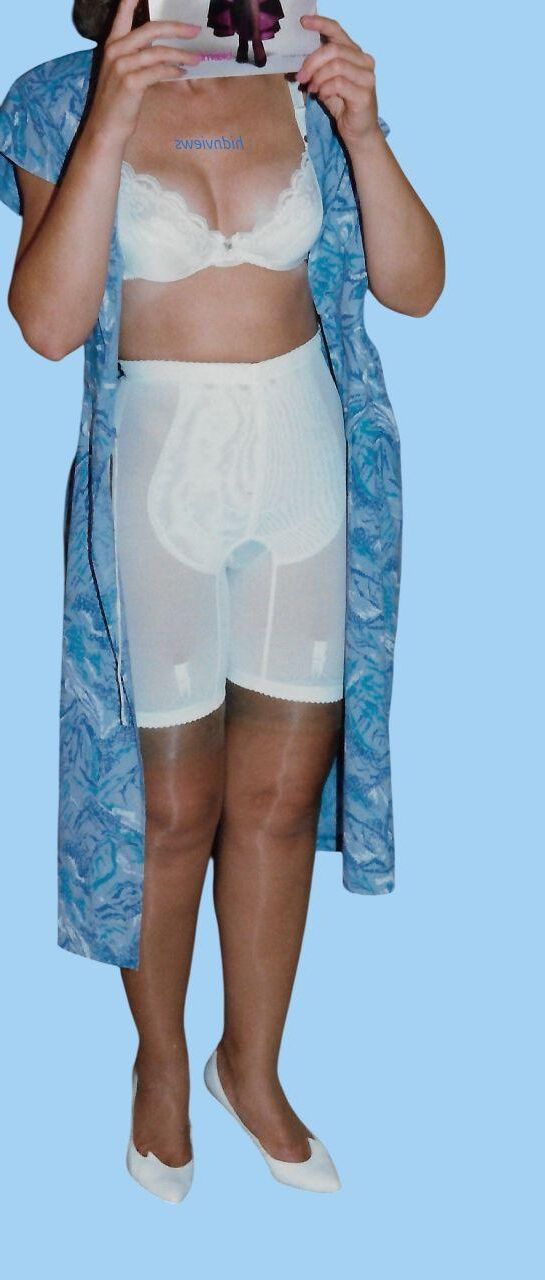 Girdles, An old man's gal in her girdles.
