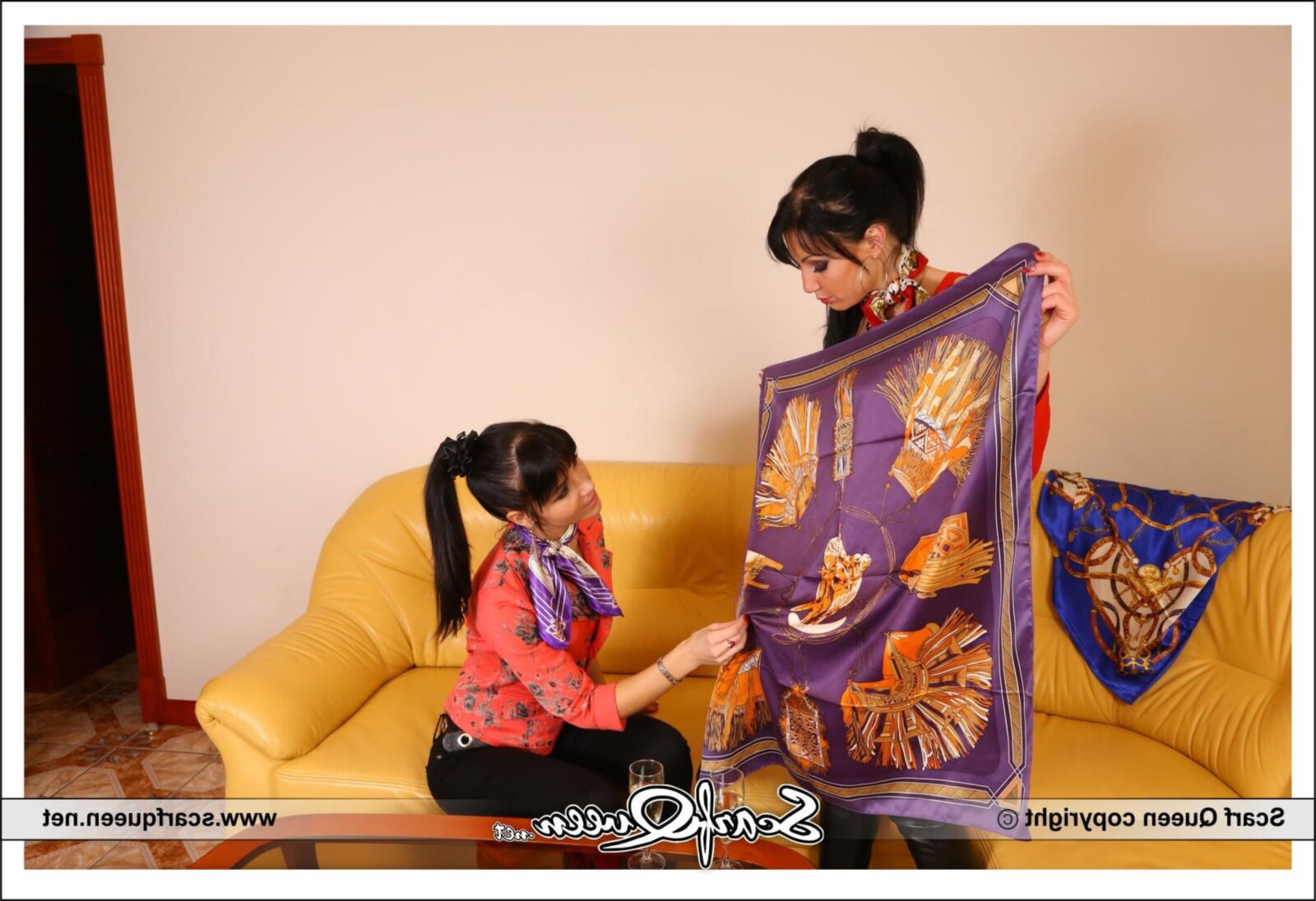 Headscarves and sofa