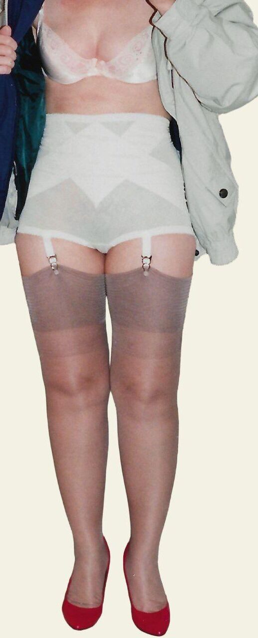 Girdles, An old man's gal in her girdles.