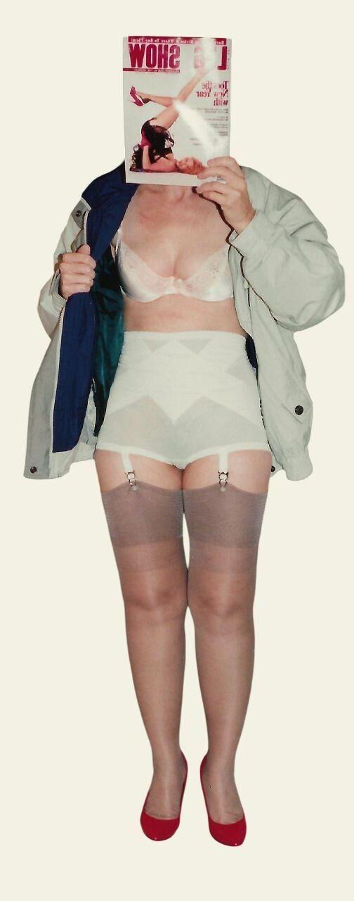 Girdles, An old man's gal in her girdles.
