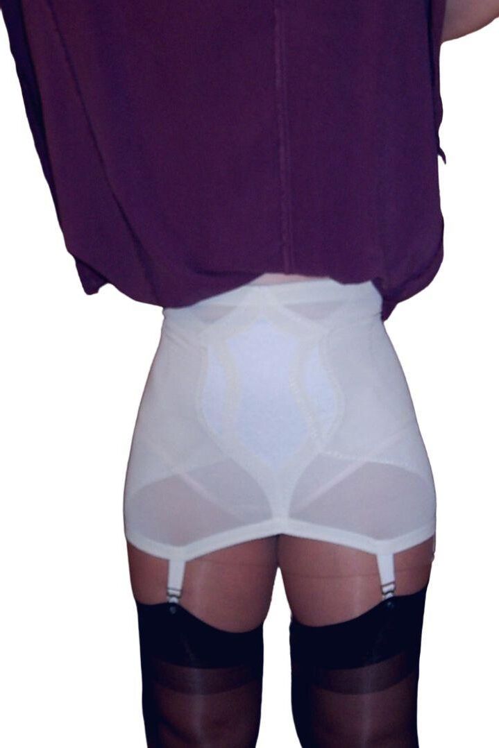 Girdles, An old man's gal in her girdles.