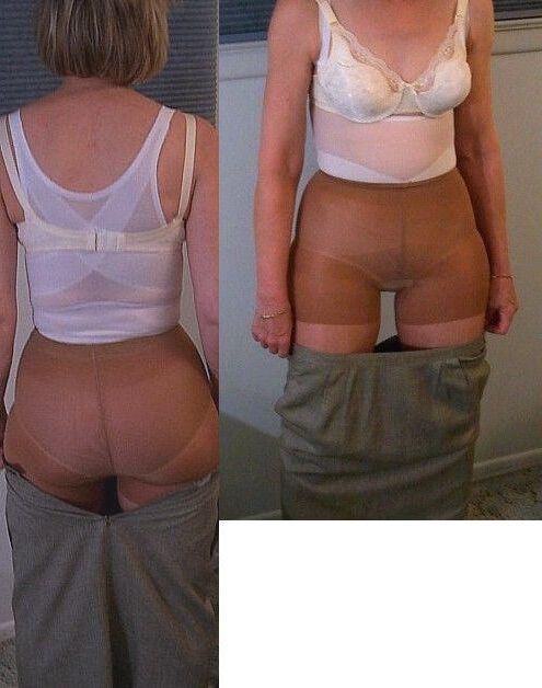 Girdles, An old man's gal in her girdles.