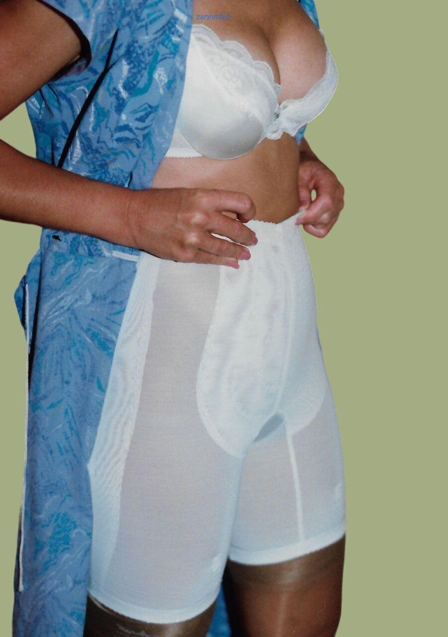 Girdles, An old man's gal in her girdles.