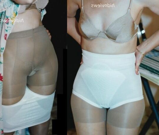 Girdles, An old man's gal in her girdles.
