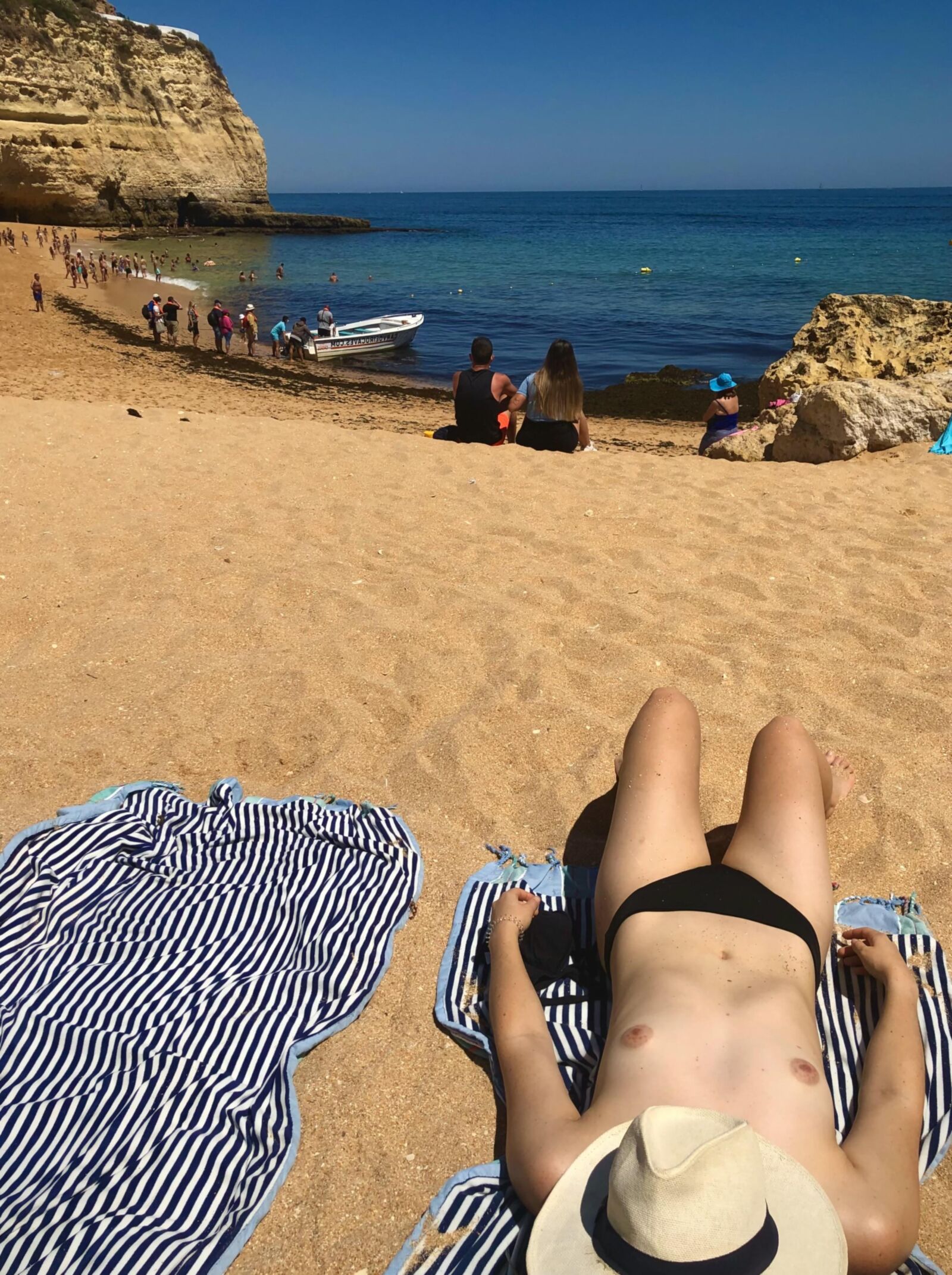 Beach boobs, topless tanner unaware Mix qq