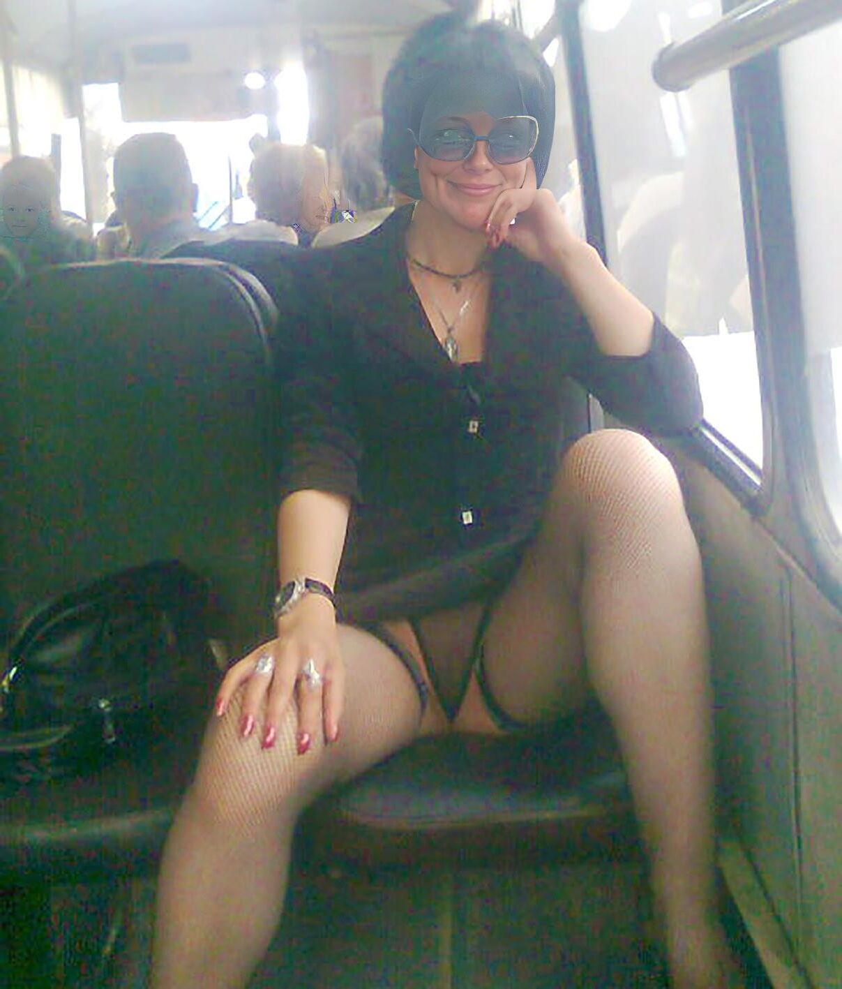 S.U. flashing people everywere she goes