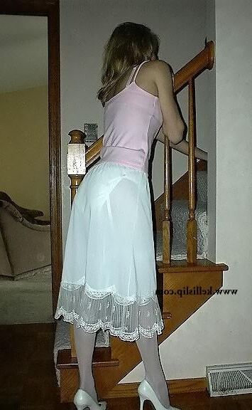 SG Unknown Set Pink Cami & Skirt, White Half Slip