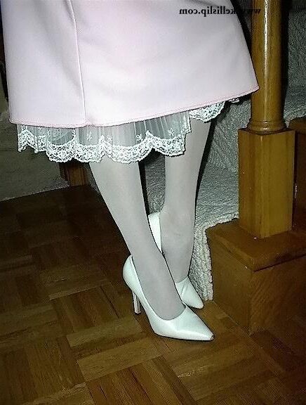 SG Unknown Set Pink Cami & Skirt, White Half Slip